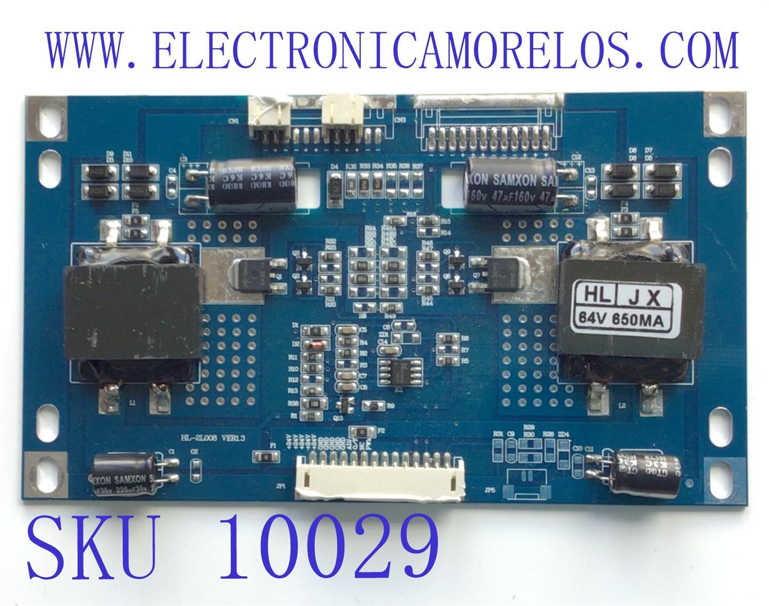 LED DRIVER PARA MONITOR WREN / NUMERO DE PARTE HL-2L008 VER1.3 / PANEL HV430QUB-N4E(N) / MODELO GVM43-0-3016-B	
